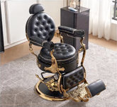 Milton Premium Vintage Style Barber Chair - Golden