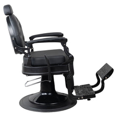 Antique Heavy Duty Luxury Black Barber Chair With Matt Black Metal Frame - BC921