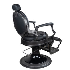 Antique Heavy Duty Luxury Black Barber Chair With Matt Grey Metal Frame - BC511