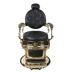 Antique Heavy Duty Luxury Black & Gold Barber Chair - BC951