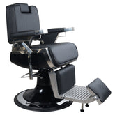 Antique High Class Heavy Duty Swivel Alexander Black Barber Chair - BC671