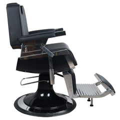 Antique High Class Heavy Duty Swivel Alexander Black Barber Chair - BC671