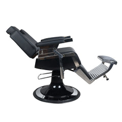 Antique High Class Heavy Duty Swivel Alexander Black Barber Chair - BC671