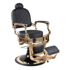 Antique Luxury High-Class Heavy-Duty Swivel Black & Gold Barber Chair - BC812