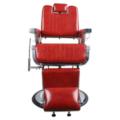 Antique High Class Heavy Duty Swivel Alexander Red Barber Chair - BC672