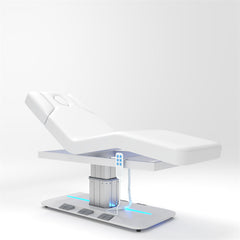 Electric 3-Motor Heated Massage Bed with LED Lighting and Heating