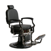 Premium Heavy Duty Luxury Black Barber Chair With Black Chrome Frame - BC931