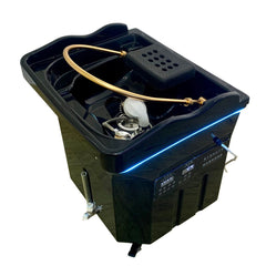 Black Japanese-Style Scalp SPA Movable Shampoo Basin – With Water Circulation, Steam Fumigation, Lighting, and Built-In Water Tank