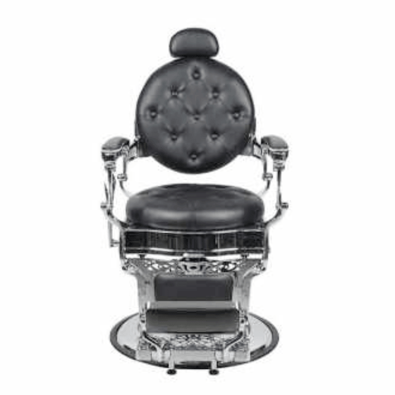Toronto Premium Vintage Style Barber Chair - Black/Chrome - 24K Maple Supply