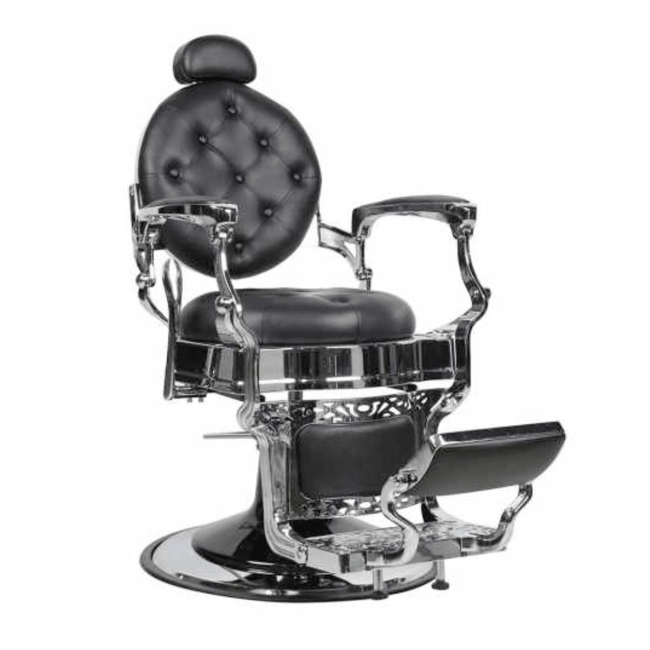 Toronto Premium Vintage Style Barber Chair - Black/Chrome - 24K Maple Supply