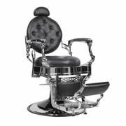 Toronto Premium Vintage Style Barber Chair - Black/Chrome - 24K Maple Supply