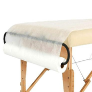 Rouleau de draps de table de massage non tissés jetables perforés 180 x 80 cm avec trou pour la respiration - Lot de 50 pièces