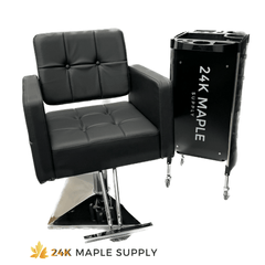 Burlington Modern Hydraulic Hair Styling Chair - 24K Maple Supply