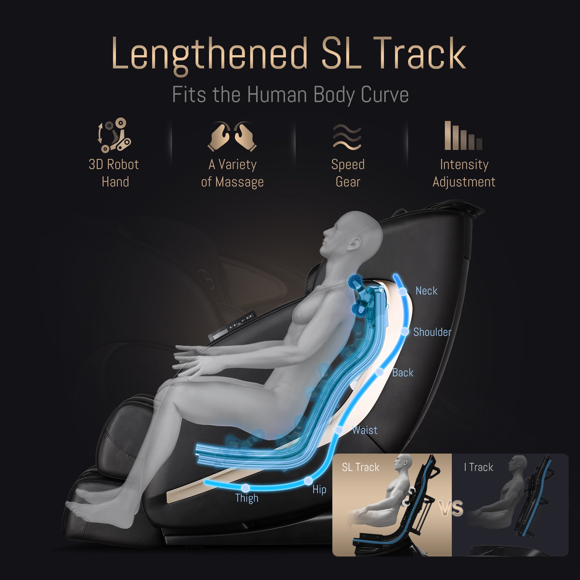 Fauteuil de massage Zero-G à rouleau avec contrôle APP R8069 iBooMas