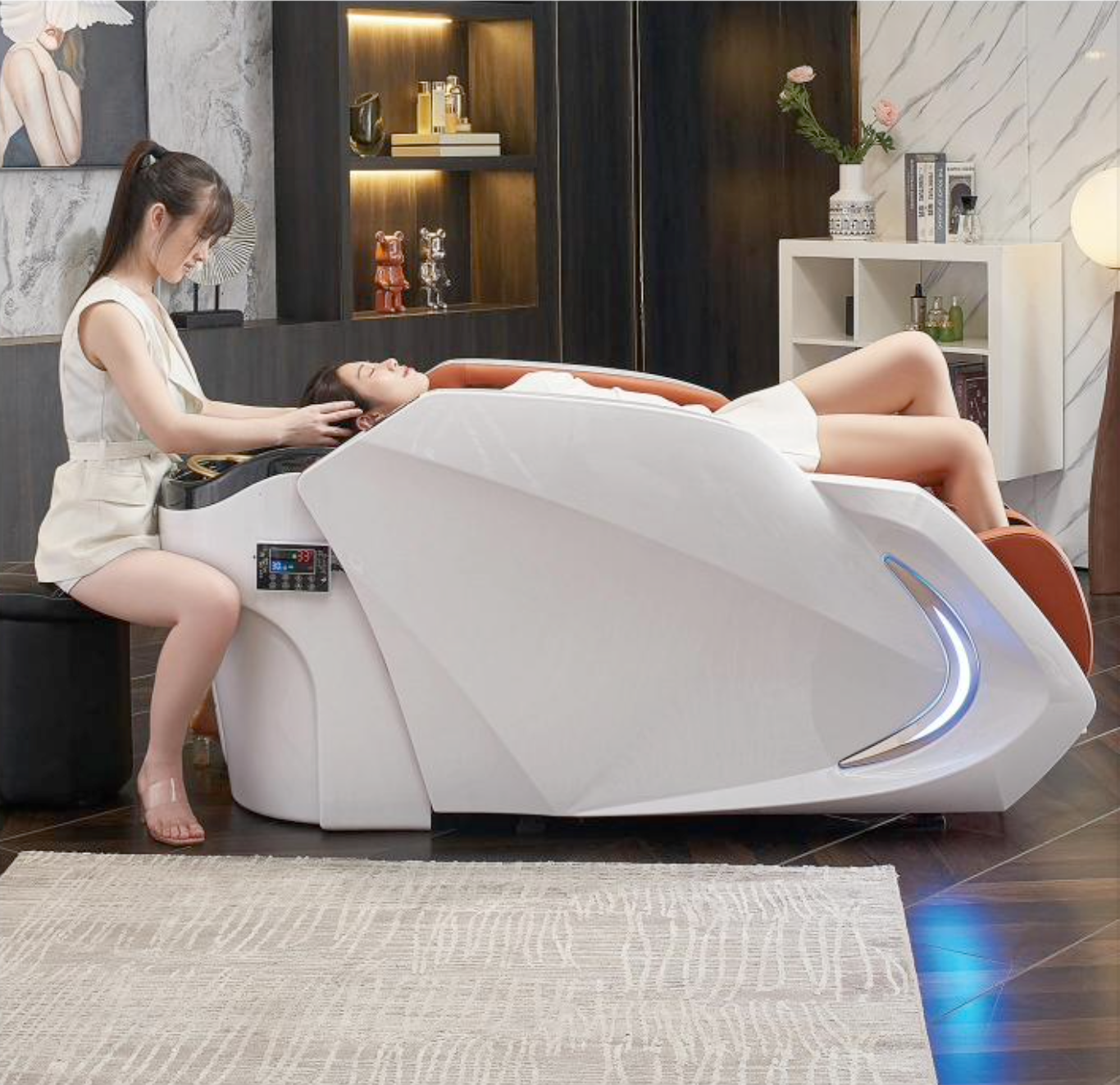 Lit de shampooing de massage intelligent automatique