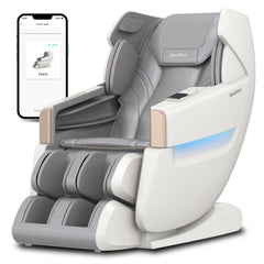 R8606-Grey AI & APP Control Zero-G Massage Chair with Gilded Gold Design iBooMas