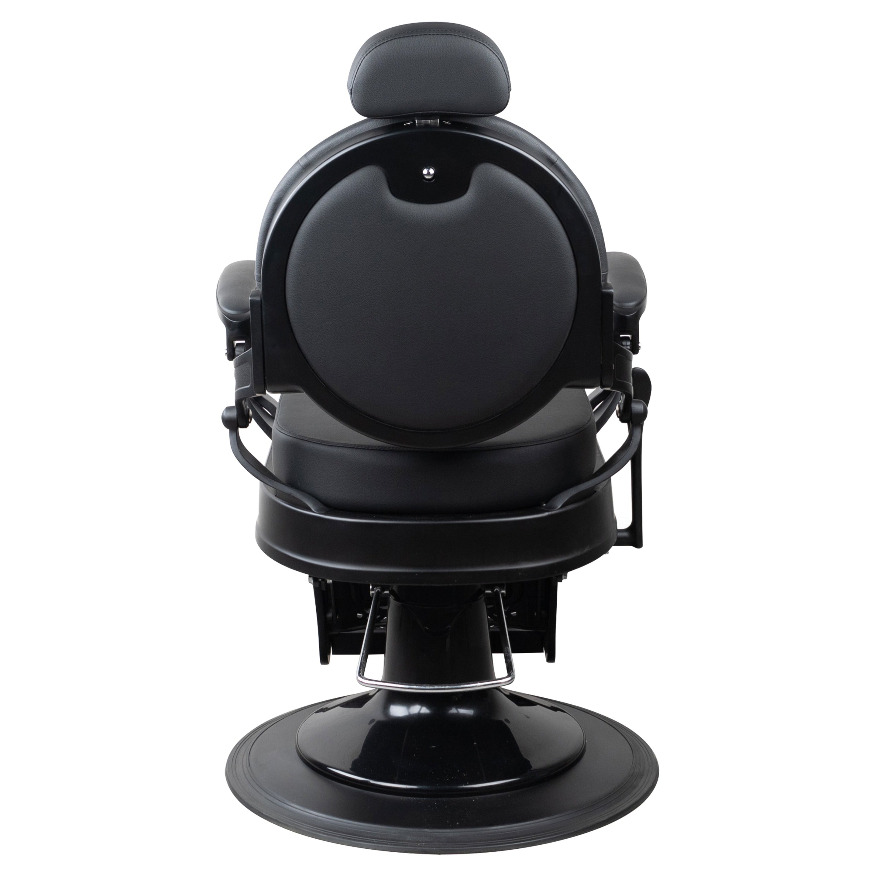 Antique Heavy Duty Luxury Black Barber Chair With Matt Black Metal Frame - BC921