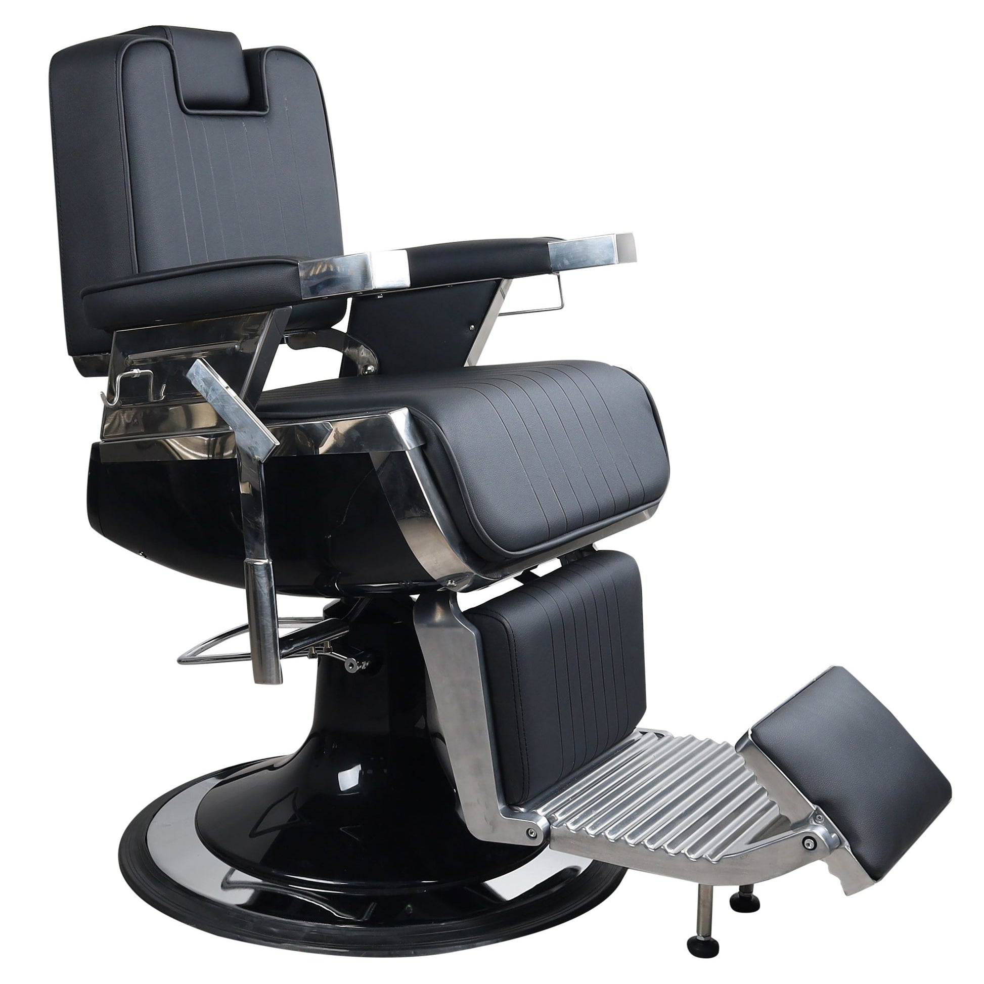 Antique High Class Heavy Duty Swivel Alexander Black Barber Chair - BC671