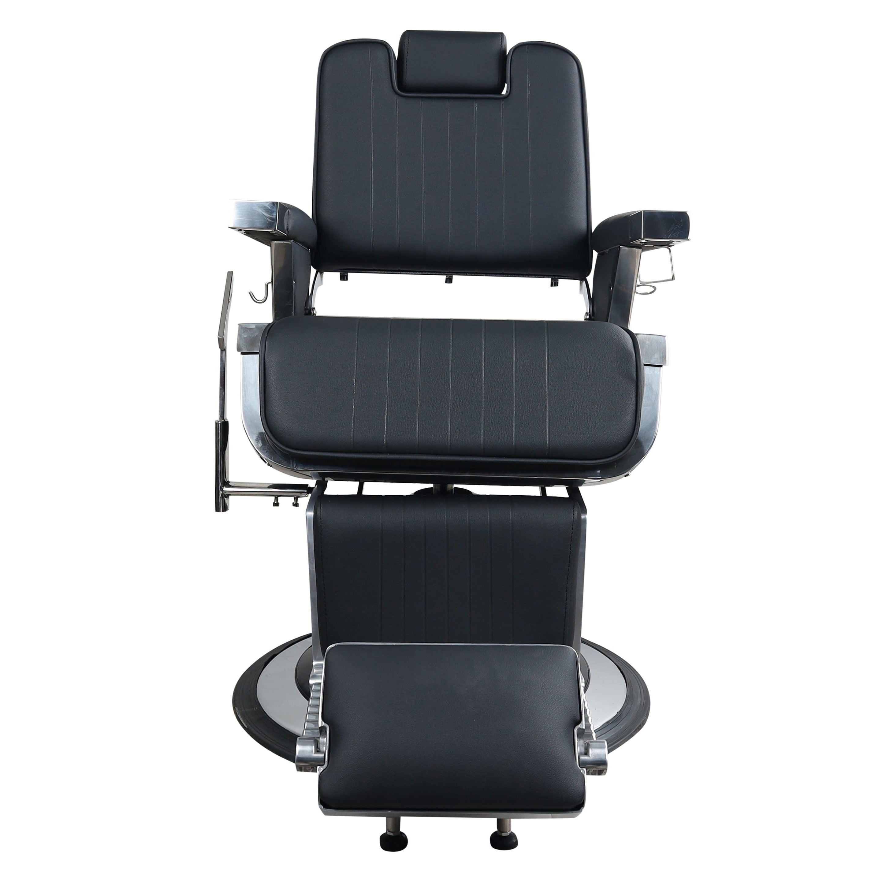 Antique High Class Heavy Duty Swivel Alexander Black Barber Chair - BC671