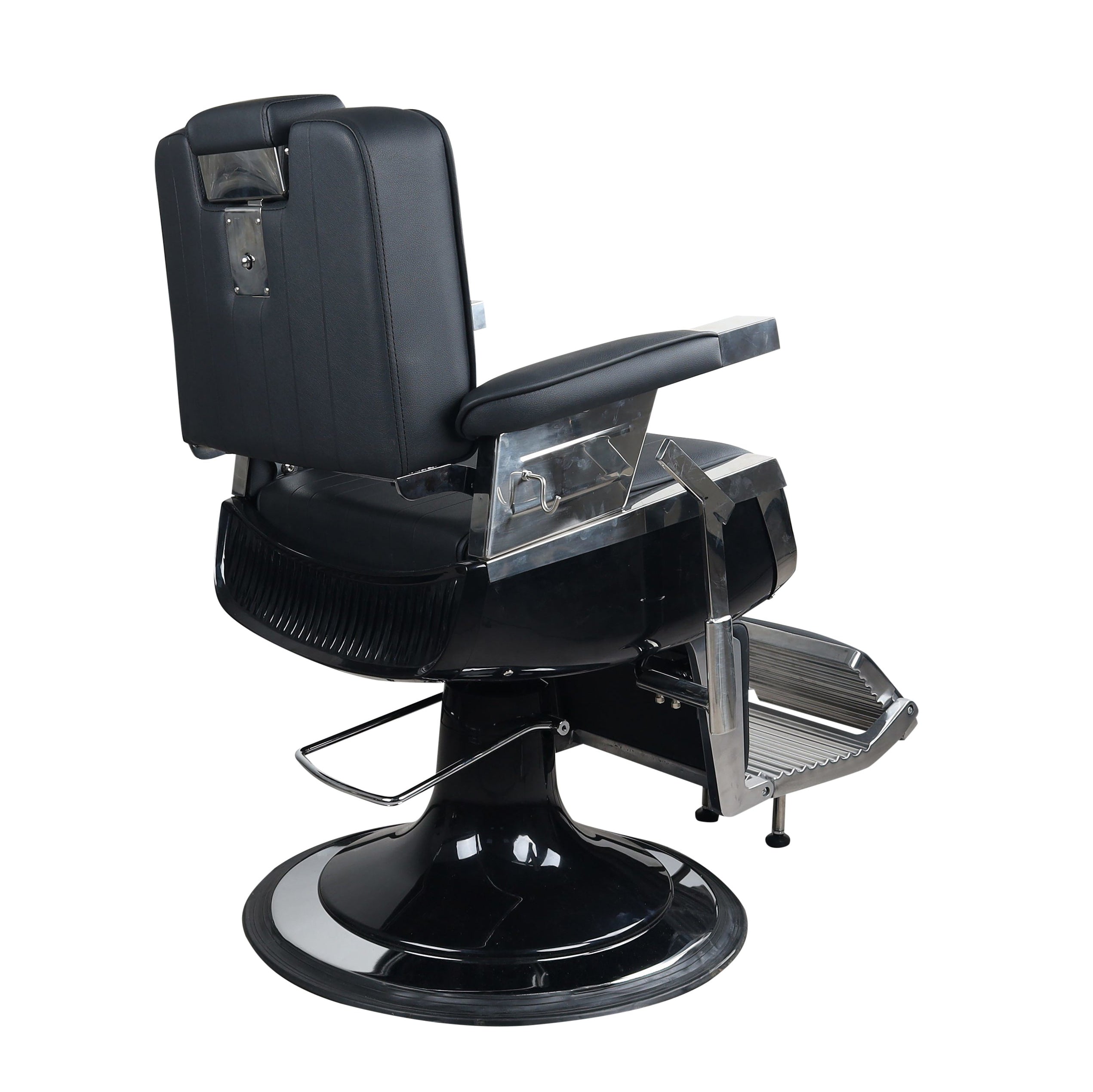 Antique High Class Heavy Duty Swivel Alexander Black Barber Chair - BC671