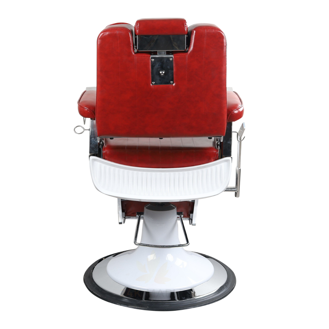 Antique High Class Heavy Duty Swivel Alexander Red Barber Chair - BC672