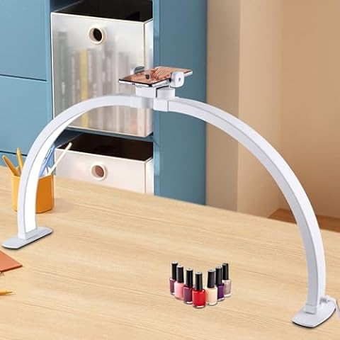 Lampe de bureau à intensité variable en demi-lune 29'' - Professionnelle pour les cils, les soins du visage et les ongles