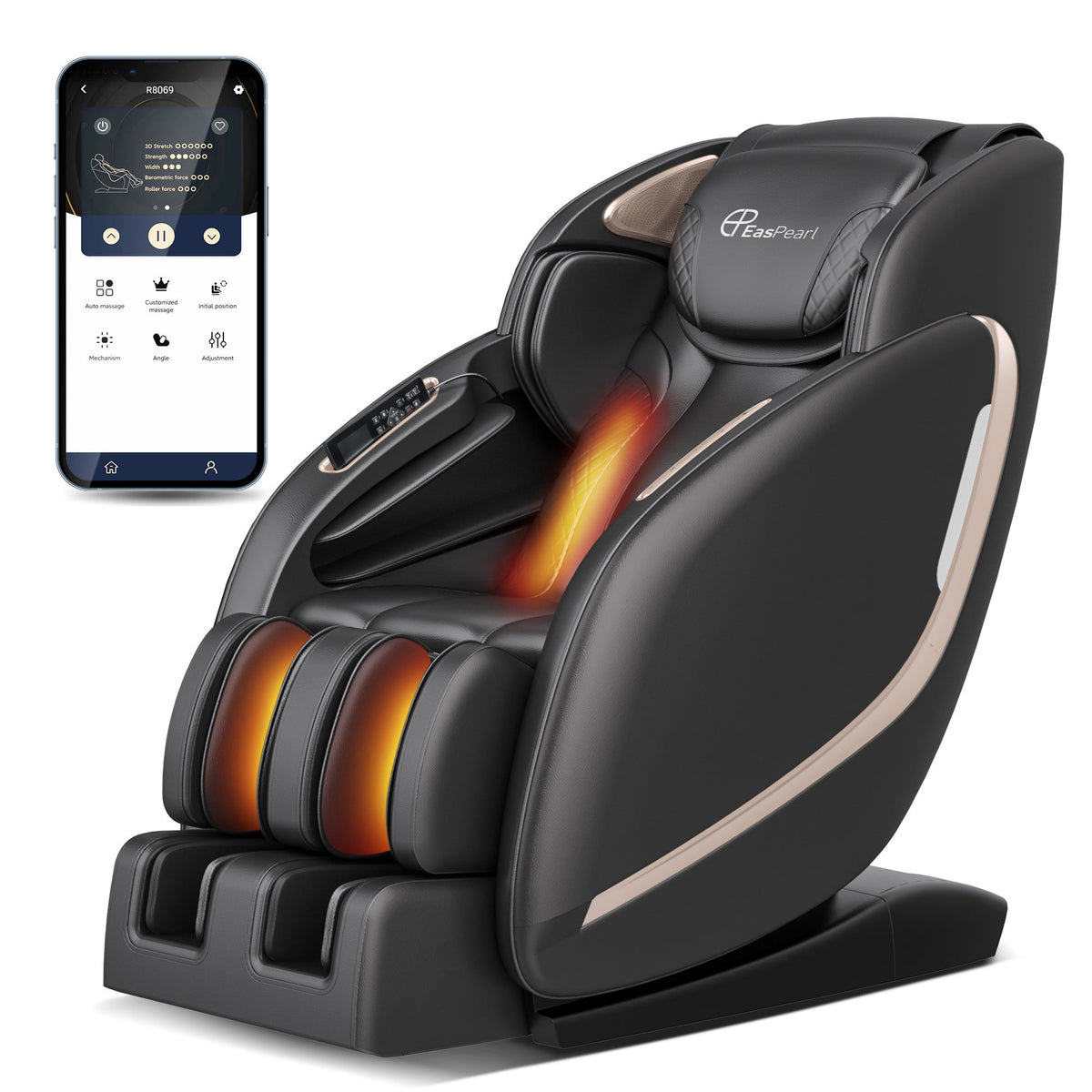 Fauteuil de massage Zero-G à rouleau avec contrôle APP R8069 iBooMas