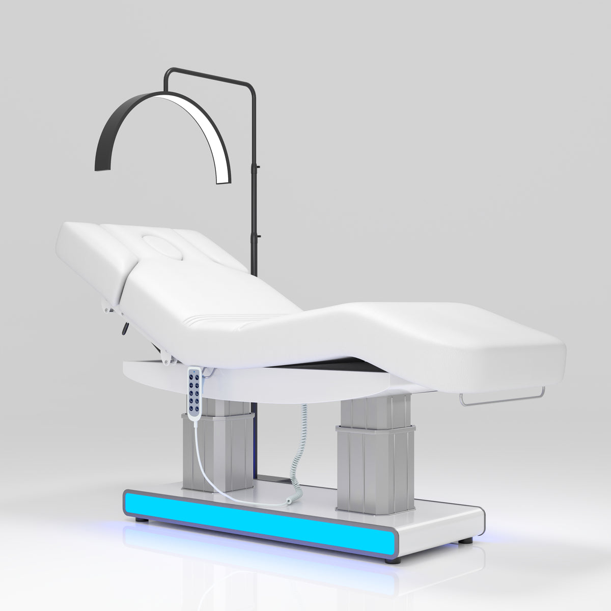 Electric 4-Motor Heated Massage Bed with LED Lighting