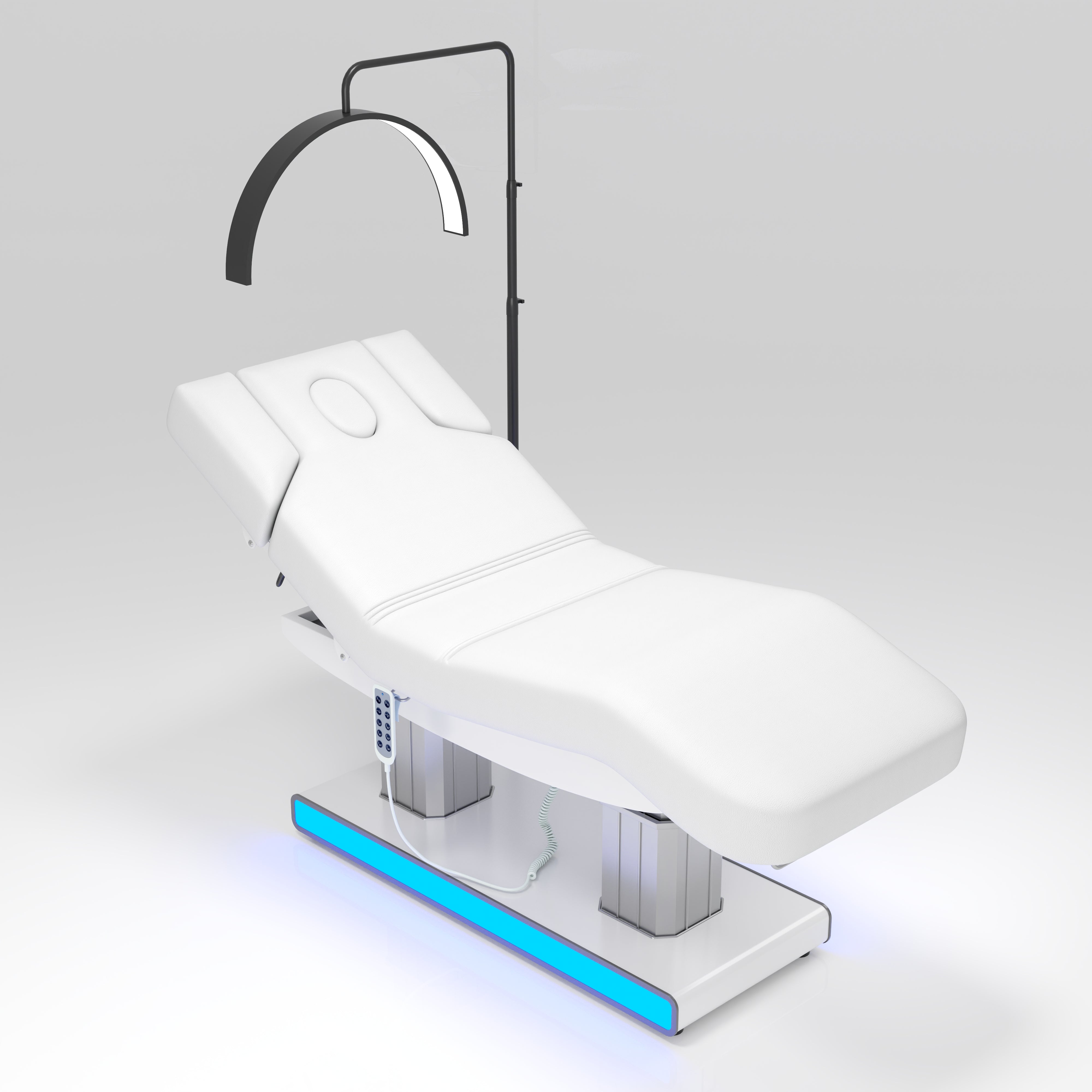 Electric 4-Motor Heated Massage Bed with LED Lighting