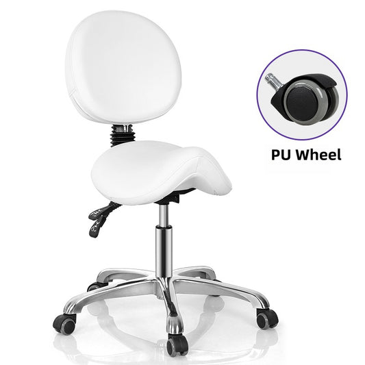 Esthetician Rolling Saddle Stool for Massage Spa Profesional with Adjustable Backrest 800