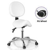 Esthetician Rolling Saddle Stool for Massage Spa Profesional with Adjustable Backrest