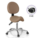 Esthetician Rolling Saddle Stool for Massage Spa Profesional with Adjustable Backrest