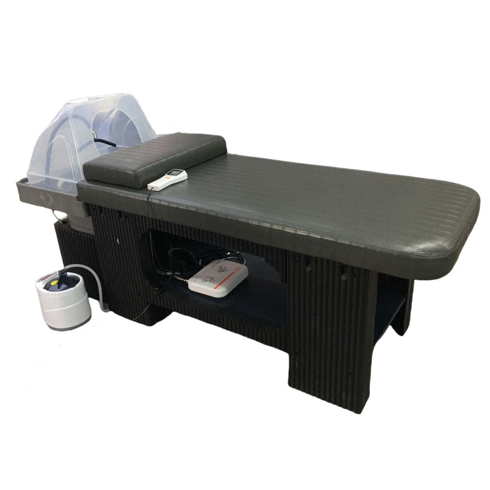 Metro JAPANESE THAI Scalp Head Spa Bed w/ Rolling Stool Integrated Water Circulation and Fumigation