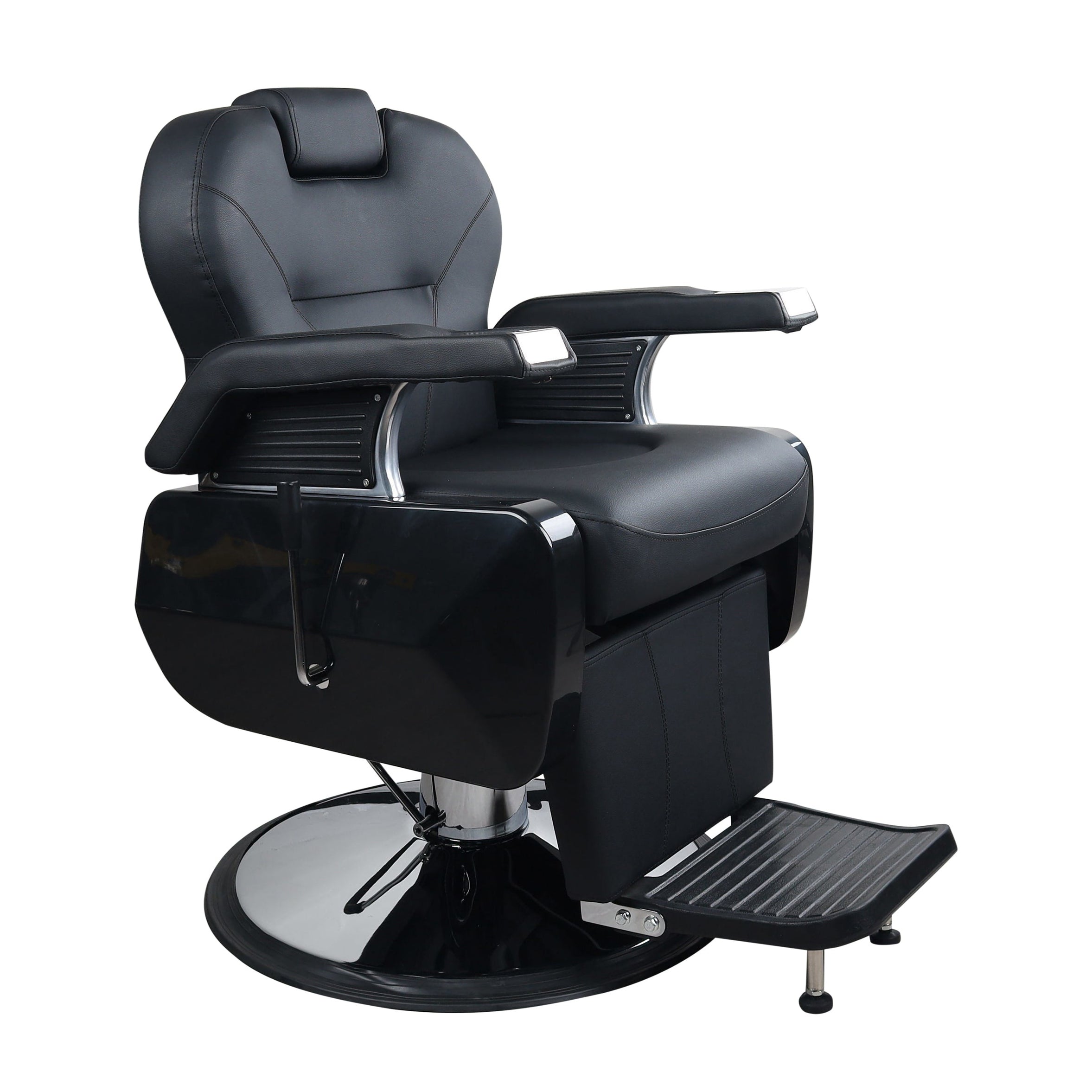 Premium Extra Wide Hydraulic Black Barber Chair