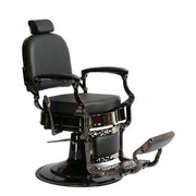 Premium Heavy Duty Luxury Black Barber Chair With Black Chrome Frame - BC931