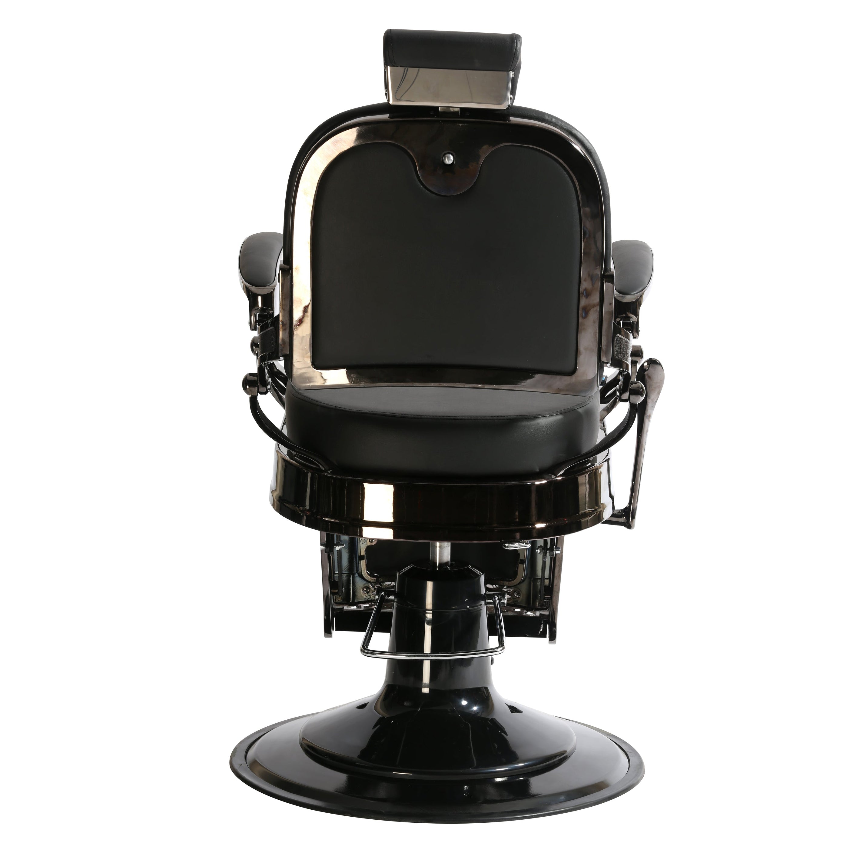 Premium Heavy Duty Luxury Black Barber Chair With Black Chrome Frame - BC931