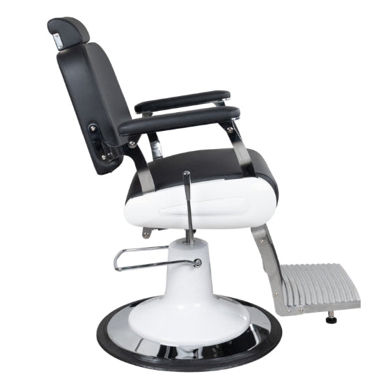 Premium Modern Hydraulic Black & White Barber Chair - BC631