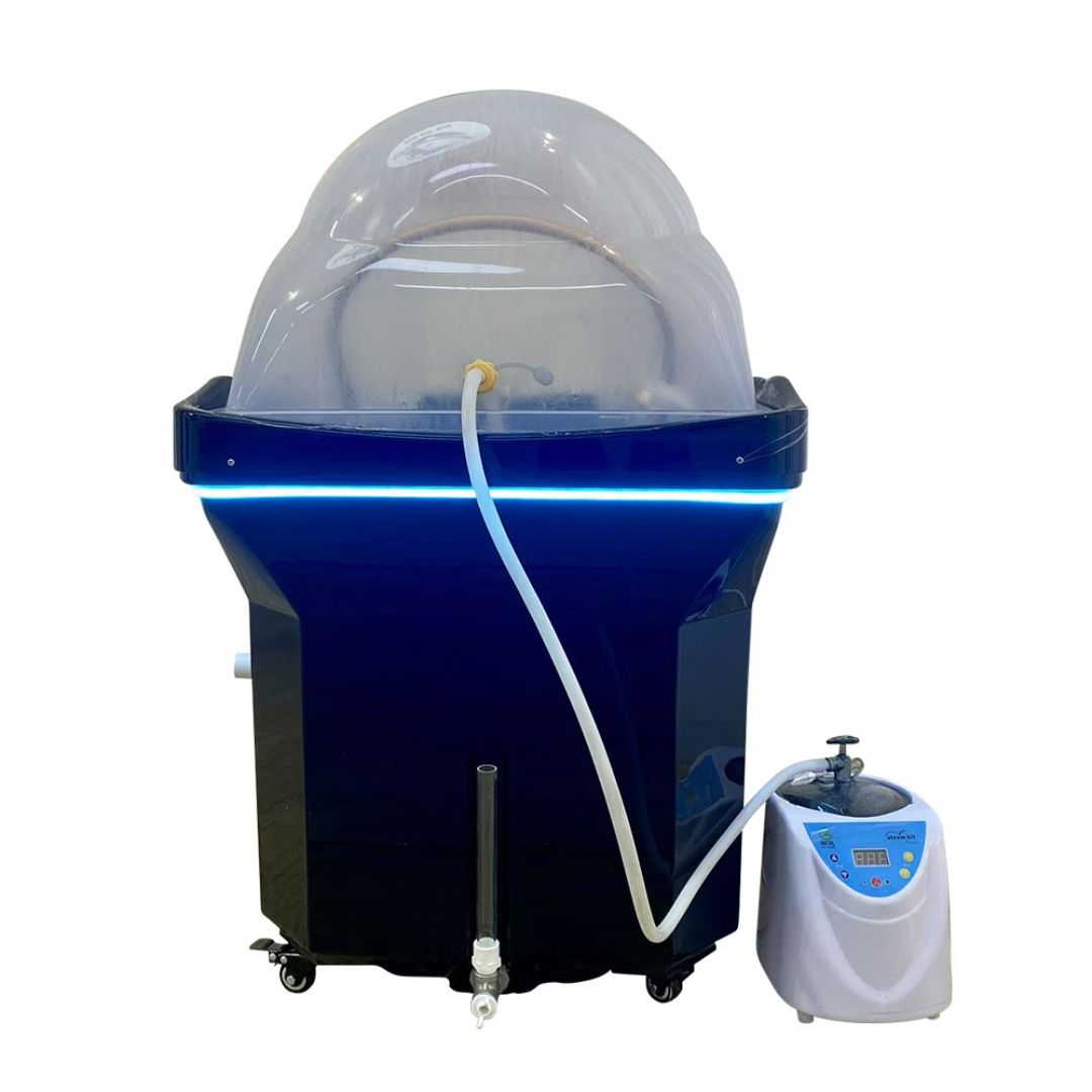 Black Japanese-Style Scalp SPA Movable Shampoo Basin – With Water Circulation, Steam Fumigation, Lighting, and Built-In Water Tank