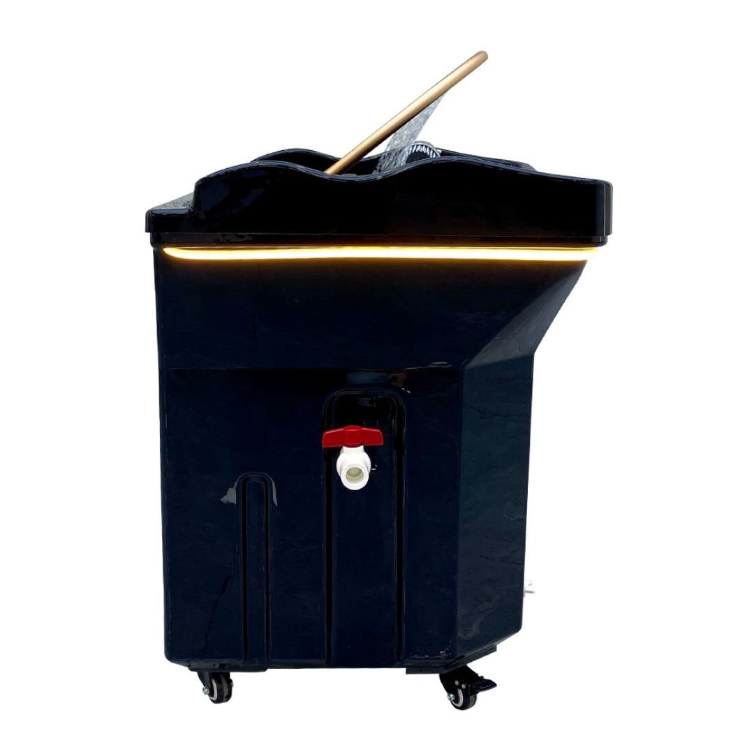 Black Japanese-Style Scalp SPA Movable Shampoo Basin – With Water Circulation, Steam Fumigation, Lighting, and Built-In Water Tank