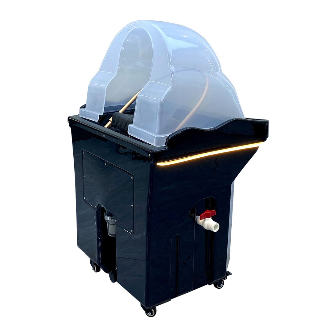 Black Japanese-Style Scalp SPA Movable Shampoo Basin – With Water Circulation, Steam Fumigation, Lighting, and Built-In Water Tank