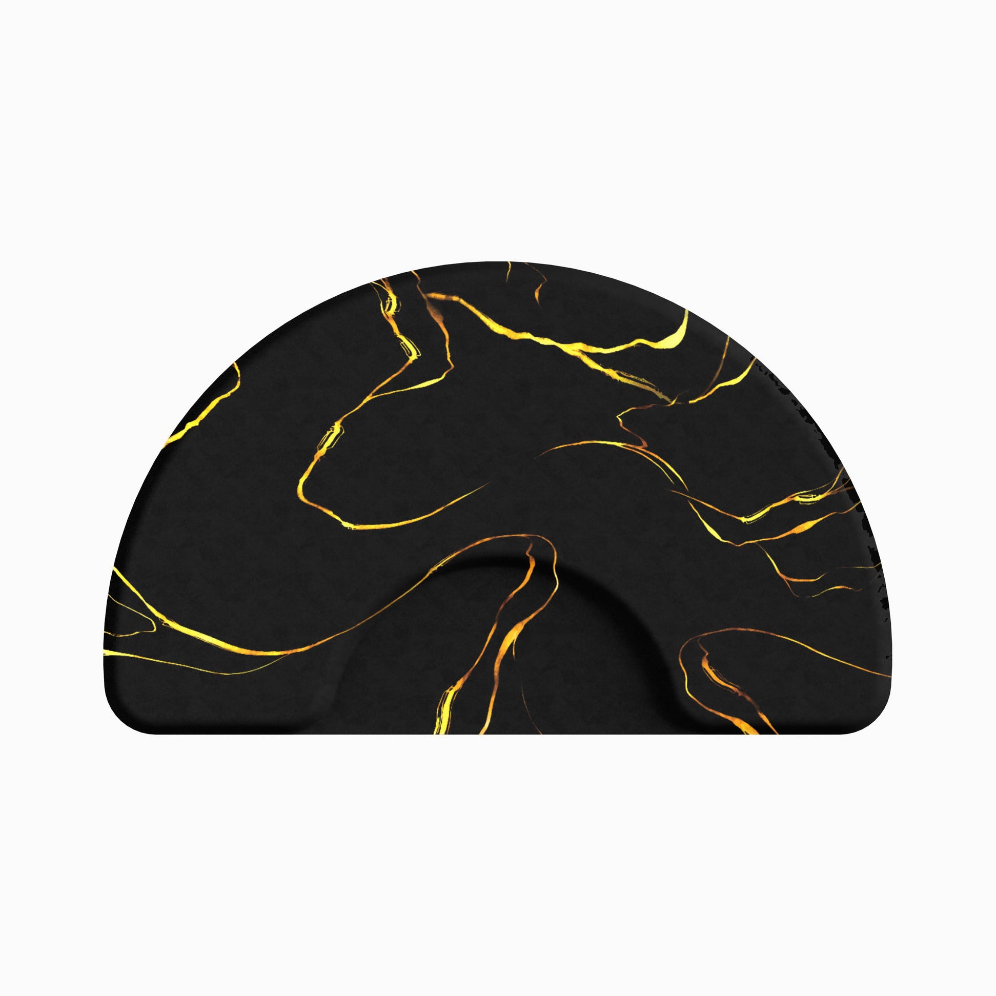 Semi-circle 3' x 4.5' Anti Fatigue Floor Mat With Golden Pattern